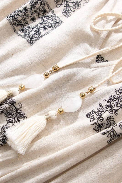 Boho Patch Embroidered Dress - PRE ORDER