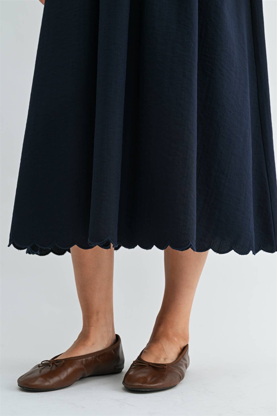SCALLOP EDGE MAXI SKIRT - PRE ORER