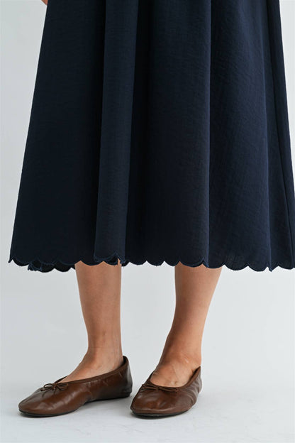 SCALLOP EDGE MAXI SKIRT - PRE ORER