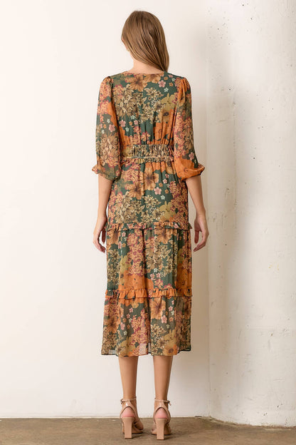 BIG FLORAL PRINT DRESS