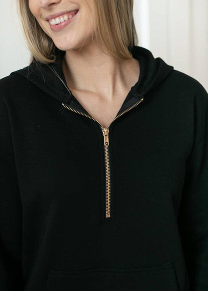InheritCo Olympia Black 1/4 Zip Sweatshirt