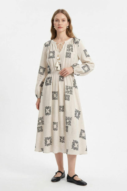 Boho Patch Embroidered Dress - PRE ORDER