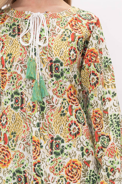 Yellow Floral Cotton Midi Dress - PRE ORDER