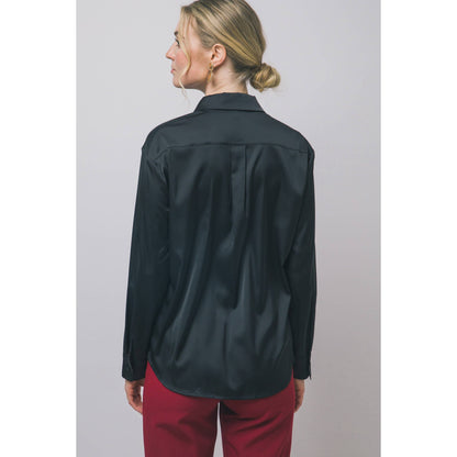 Satin Button-Down Shirt