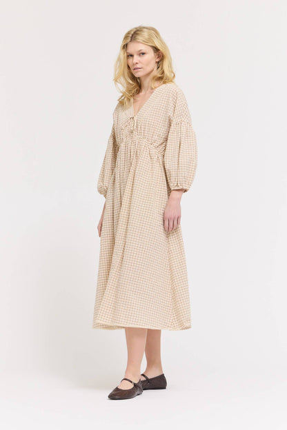 Gingham Plaid Midi Dress - Multiple Colors