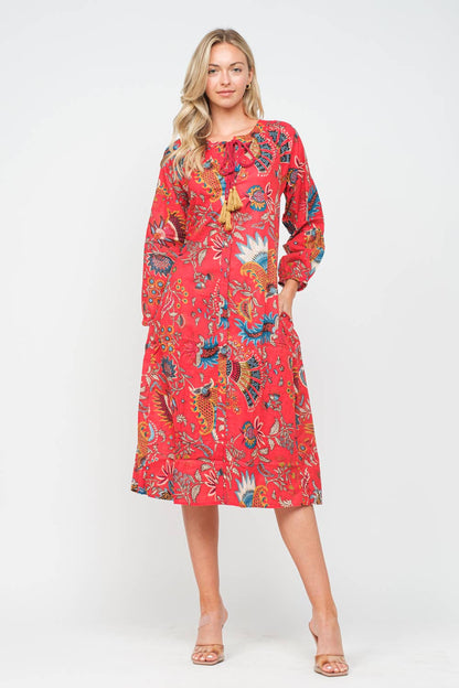 Pink Cotton Midi Dress - PRE ORDER