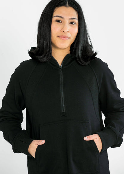 Womens Black Hoodie Sweatshirt Dress Fall