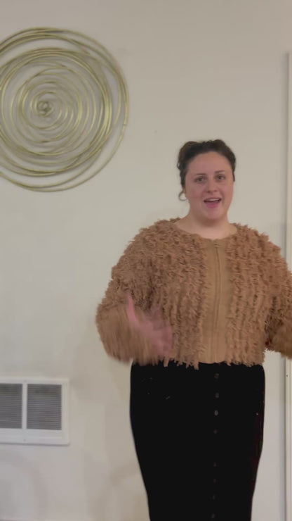 Soft Shaggy Yarn Knit Cropped Sweater