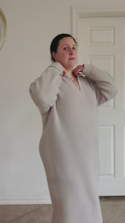 Waffle Knit Midi Dress