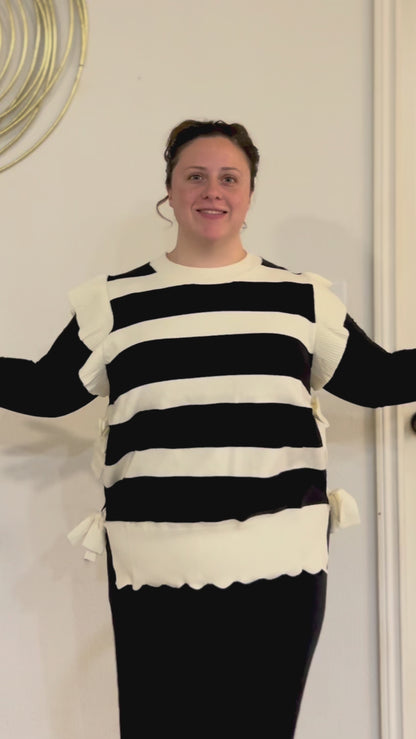 Plus Bold Striped Knit Seater Top