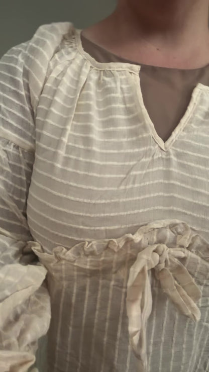 Cream Tie Front Maxi Dress